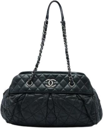 Chanel Pre-owned Chic Quilt Bowling Bag - Dames - Vintage Schoudertas - Zwart - ONE Size - Leer - Vintage