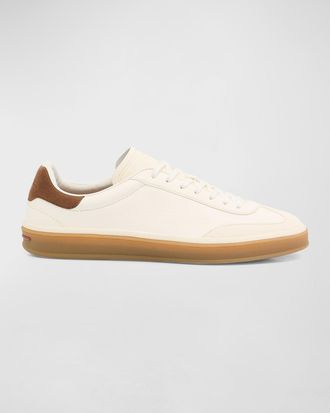 Loro Piana Mens Tennis Walk Leather Low-Top Sneakers