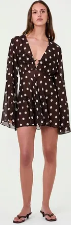 Nicholas Nerissa Dress in Espresso/ivory Polka Dot at Nordstrom, Size X-Small