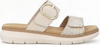 Remonte Womens Remonte D2K57 Womens Cross Strap Sandals White/Gold - Cream - Size: 6.5