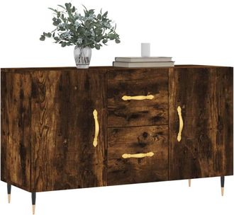 Berkfield Home Sideboard Smoked Oak 100x36x60 cm Engineered Wood in Brown | Size: 100 x 36 x 60 cm