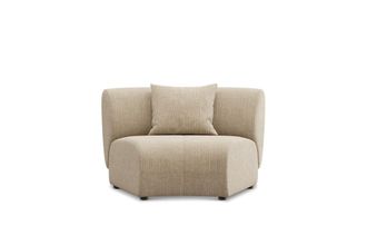 Castlery Auburn Curve Wedge Sofa Customized, (Washed Chenille) Sand, Machine Washable, Modular for Sofas, Brown, Castlery