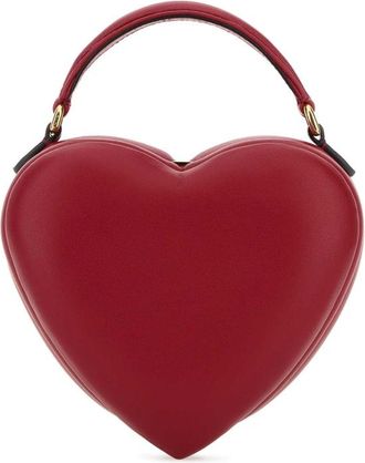 Moschino Red Nappa Leather Love Me Bag Handbag