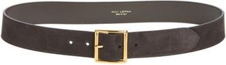 Nili Lotan Marcela Suede Belt in Espresso W/Gold Buckle at Nordstrom, Size 65
