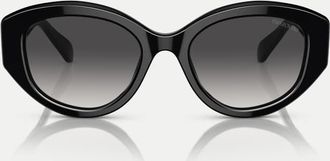 Swarovski Sk6005 - Occhiali da sole irregolari nere con lenti grigie-Nero