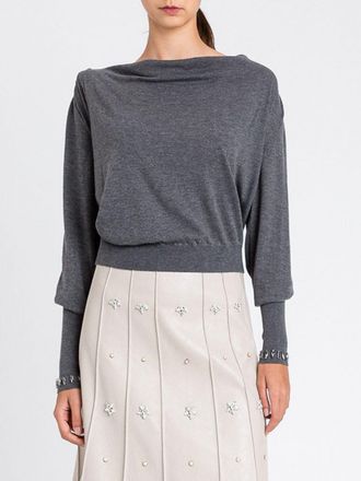 Twin-Set Top Twinset Actitude con drappeggio e ricami