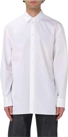 Jil Sander Overhemden, Heren, Wit, XL, Katoen, Witte Poplin Overhemd met Relaxte Pasvorm