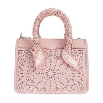 Amiri Tassen, Dames, Roze, ONE Size, Leer, Bandana Micro Triangle Bag