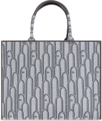 Furla Opportunity L Tote - Dames - Shoppers - Blauw - ONE Size - Katoen - Tassen