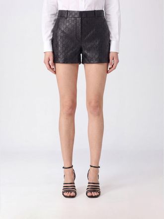 Gucci Shorts in pelle di agnello con motivo Monogram GG e vita media