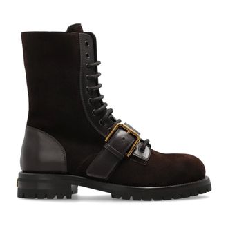 Dolce & Gabbana Su&egrave;de enkellaarsjes - Dames - Schoenen - Bruin - Maat: 40 EU Su&egrave;de