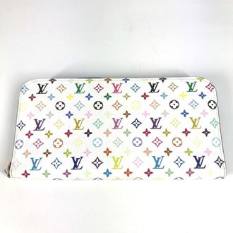 Louis Vuitton Monogram Multicolore Blue Monogram Multi-Color Raisin Monogram Multicolore Long Wallet (Bi-Fold) (Pre-Owned)