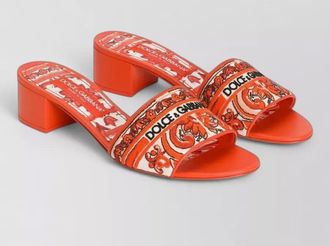 Dolce & Gabbana printed embroidered mules