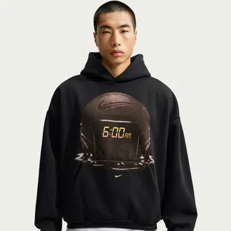 Nike Mens Standard Issue Brushed Pullover Basketball Hoodie in Black | IX5930-010