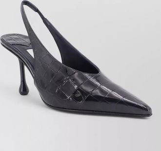 Jimmy Choo London patent leather crocodile-effect slingback pumps