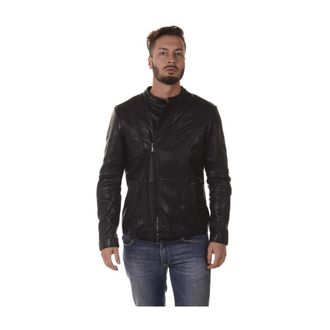 Armani Jeans Leather Jassen - Heren - Leren en Su&egrave;de Jassen - Zwart - XL - Jassen