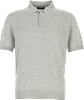 Prada Grey Shirt Collar Polo