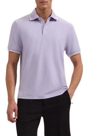 Bugatchi Performance Tipped Polo in Lavender at Nordstrom, Size Xxx-Large