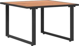 vidaXL Mesa De Caf&eacute; De Jard&iacute;n Marr&oacute;n 55x55x35 Cm Dpc Y Acero Vidaxl