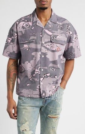 Icecream Sugar Cotton Button-Up Shirt in Pink Nectar at Nordstrom Rack, Size Xx-Large