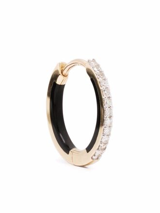 Maria Black Lost Highway 10 diamond single huggie earring - unisex - Diamond/ceramic/14kt Yellow Gold - One Size