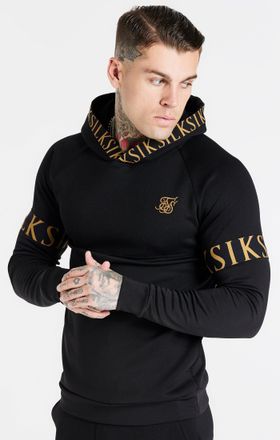 Siksilk Sudadera con capucha din&aacute;mica negra para hombre SikSilk XS