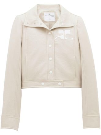 Courr&egrave;ges Cropped Silk And Nylon Jacket