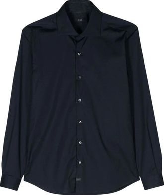 Fay French Collar Shirt - Heren - Casual Overhemden - Blauw - 2XL - Katoen - Overhemden