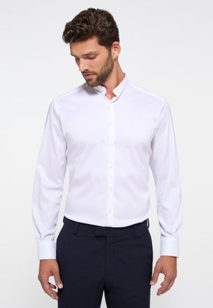 Eterna Langarmhemd ETERNA MODERN FIT, Herren, Gr. 46, Normalgr&ouml;ssen, wei&szlig;, Twill, 4% Elasthan, 26% Polyamid, 70% Lyocell, tailliert, Manschette, Hemden Langa