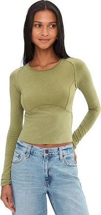 Free People We The Free Protagonist Long Sleeve Womens Clothing Green Moss : LG (Womens 12-14), Cotton/Spandex