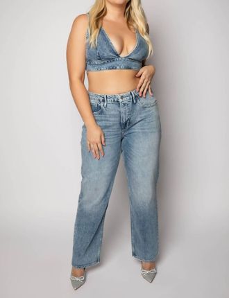 Good American Denim Bralette Top In Indigo