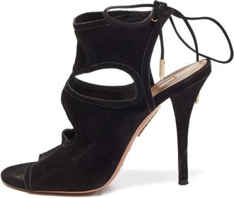 Aquazzura Sandalen met uitgesneden details en kant - Zwart