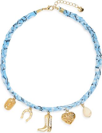 BP. Bandana Charm Necklace in Blue at Nordstrom