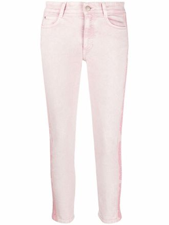 Stella McCartney Jeans slim con banda logo - Rosa