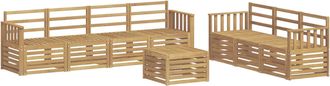 vidaXL Juegos De Sof&aacute;s 8 Uds. Blanco Madera De Acacia S&oacute;lida Vidaxl