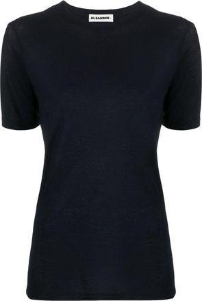 Jil Sander logo-print cotton T-shirt - women - Cotton - S - Blue