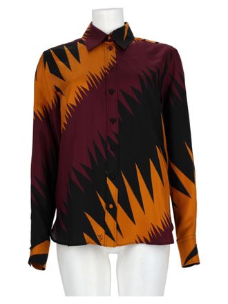 Pucci Geometric Zigzag Silk Shirt With Classic Collar