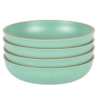 Gibson Home Rockabye 4 Piece 8.5 Inch Melamine Dinner Bowl Set in Green at Nordstrom
