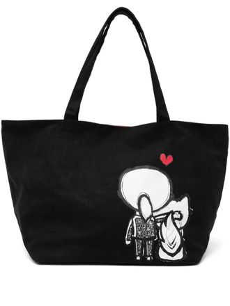 Karl Lagerfeld Ikon heart-print tote bag - Zwart