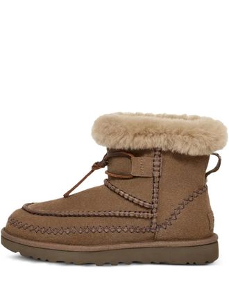 UGG Classic Mini Alpine suede boots - women - Calf Suede/Recycled Wool/TENCEL Lyocell (LENZING)/Polyethylene vinyl acetate (PEVA) - 8 - Brown
