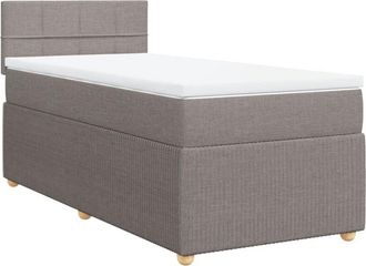 vidaXL Cama Box Spring Con Colch&oacute;n Tela Gris Taupe 90x200 Cm Vidaxl
