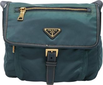 Prada Green Nylon Shoulder Bag (Pre-Owned)
