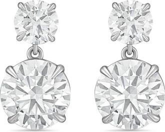 Diana M. Jewels 14KT WG 12.00 Ct TW of Lab grown round diamonds drop earrings