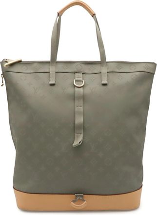 Louis Vuitton Gray Silver Gray Monogram Canvas Leather Backpack Tote Bag (Pre-Owned)