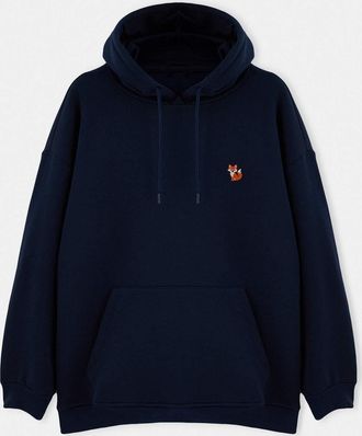 Trendyol MAN Heren Donkerblauw Effen Lang, Oversized Grote maten Sweatshirts