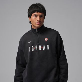 Nike Jordan Mens Jordan Flight Graphic Fleece 1/4-Zip in Black | IF1816-010