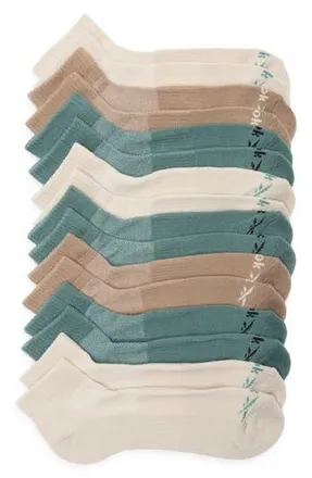 Reebok Assorted 8-Pack Terry Quarter Length Socks in Green/Beige/Sand at Nordstrom Rack, Size 10-13