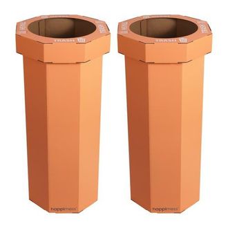 Happimess Fleur 25-Gallon Classic Disposable Corrugated Cardboard Event Trash Can and Recycling Bin in Carrot Cake at Nordstrom