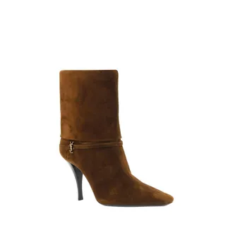 Saint Laurent Womens Brown Calf Leather Bos Taurus Ankle Boots