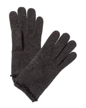 Portolano Pearls On Cuff Cashmere Gloves
